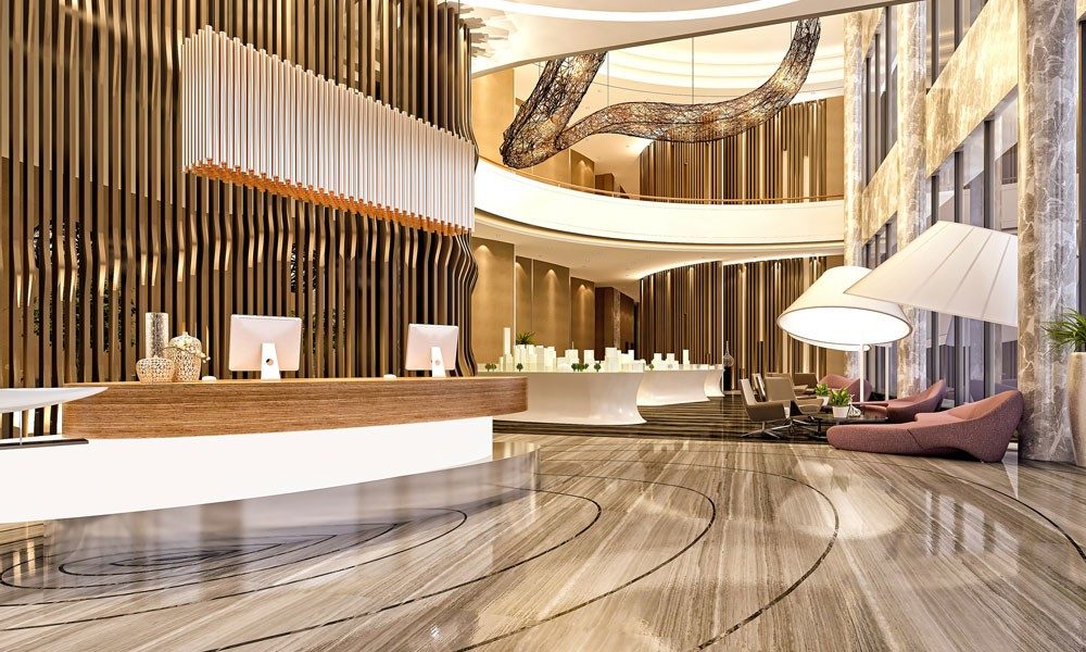 Thiết kế sảnh chính khách sạn Măng Đen